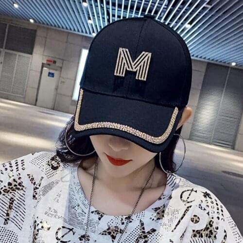2020 Rhinestones luxury pearl Sequins Baseball Cap For Women Summer Cotton Hat Girls Snapback Hip hop hat Gorras Casquette Bones