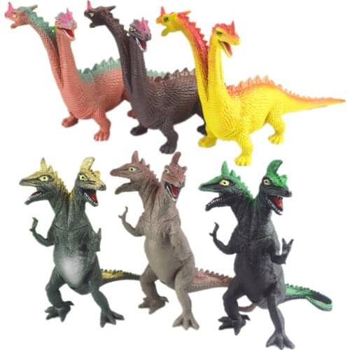 3pcs/set 25cm Dinosaur Toy Plastic Jurassic Play Two heads Dinosaur Model Action & Figures Best Gift for Boys