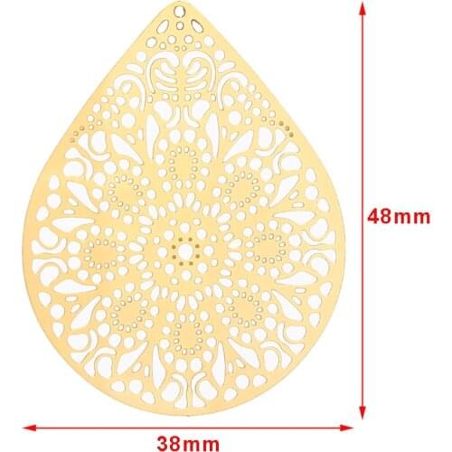 4pcs Satinless Steel Necklace Charm Jewelry DIY Hollow Life Round Charms Flower Connector Pendant Necklace