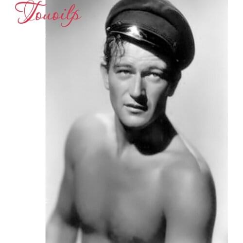 5D Diamond Painting Cross Stitch ,Home Decor Embroidery portrait painting Full the man John Wayne Diamond Mosaic stickers,gift