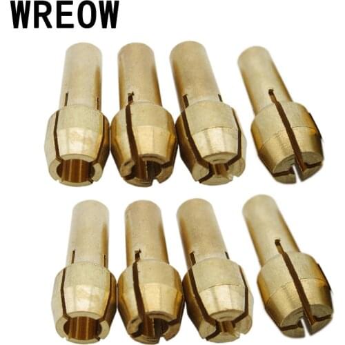 8Pcs Brass Mini Drill Chucks Collet Bits Fit Rotary Tools 1mm/1.6mm/2.3mm/3.2mm for Dremel Rotary Tool Accessories High Quality