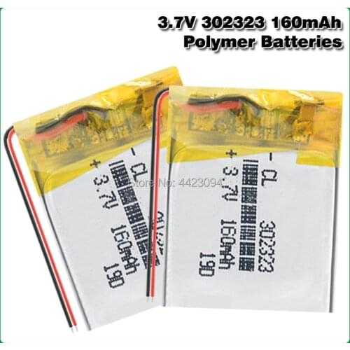 302323 Battery 3.7V 160mAh Rechargeable Li-Polymer Li-ion Batteries For MP3 MP4 DVR GPS Bluetooth earphone AHB302323 032323