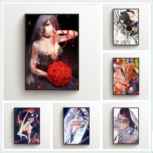 Anime Poster Kill La Kill Canvas Painting Retro Style Nordic Wall Art Posters And Prints Pictures For Modern Living Room Decor