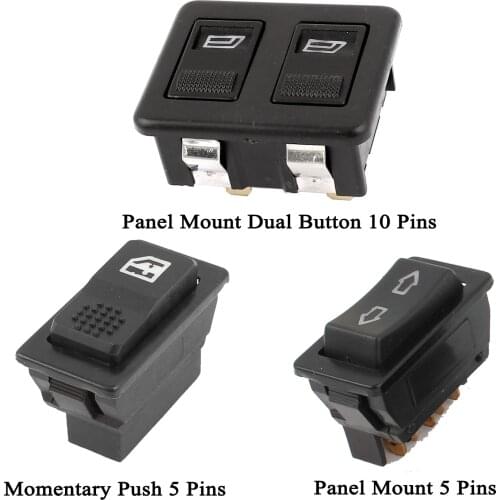 X AUTOHAUX Car Auto Panel Mount Dual Button Window Open Glass Lift Switch 12V