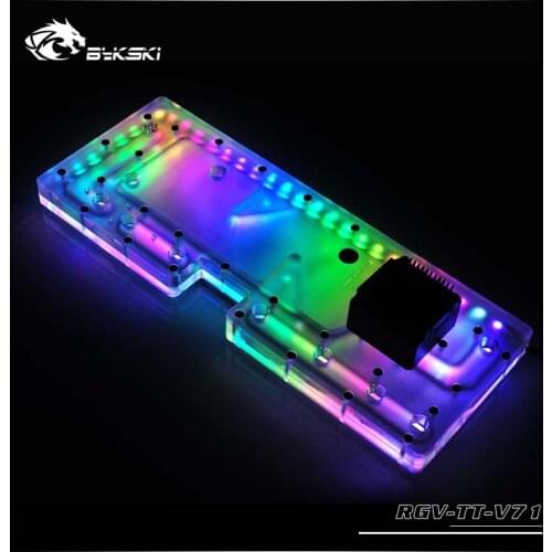 Bykski PC water cooling waterway plate channel integrated board for Tt View 71 Case,RBW(5V)/RGB(12V) cooling Building RGV-TT-V71