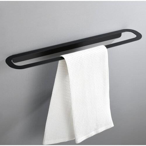 Black punch-free bathroom accessories four-piece bathroom stainless steel towel rack bath towel rack shelf set