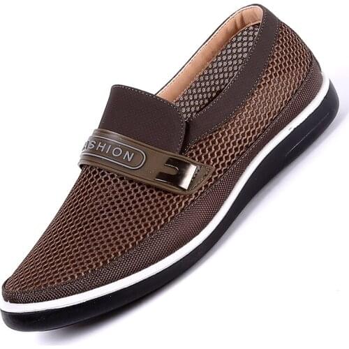 Exclusive New MenS Casual Shoes Men Summer Style Mesh Flats for Men Loafer Creepers Casual High-End Shoes Very Comfortable