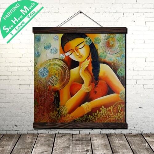 Love Yourself Shy Scroll Painting Canvas Vintage Poster and Prints Wall Art Picture Living Room Bedroom Farmhouse Decoration