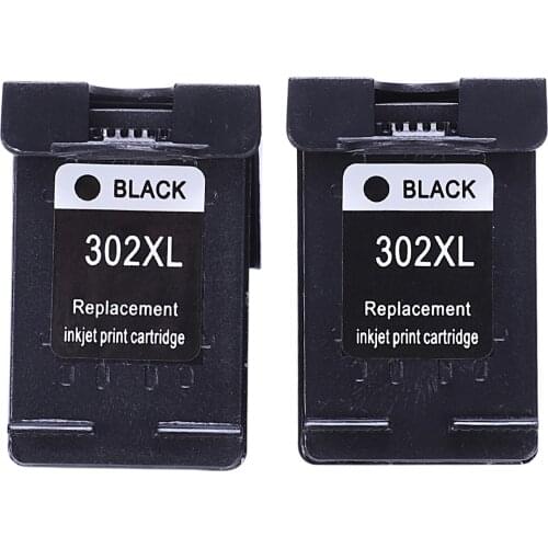 2Pcs 302XL Remanufactured Cartridge Replacement for HP 302 XL Ink Cartridge for Deskjet 1110 1111 1112 2130 2131 Printer