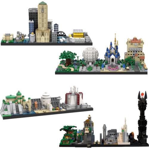 City Buildings Back to the Future Fairy tale Magic Castle House Movie Skyline Architecture Building Blocks City Toys