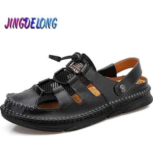 Fashion Mens Sandals Summer Mens Beach Sandals Fashion Leather Mens Footwear Outdoor Soft Mens Wading Shoes Mens Shoes