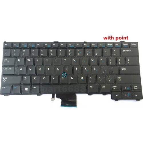 New for Dell Latitude 12 7000 E7240 E7420 E7440 US keyboard NO-Backlit with point