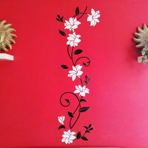 New arrival Rose flower Acrylic Crystal Wall Stickers For Living room Kids room DIY Art Wall Decor Home decoration