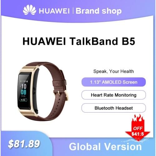 Original Huawei Talkband B5 Smart Wristbands Bluetooth headset Smart Sports bracelet Sleep Fitness Tracker heart rate monitoring