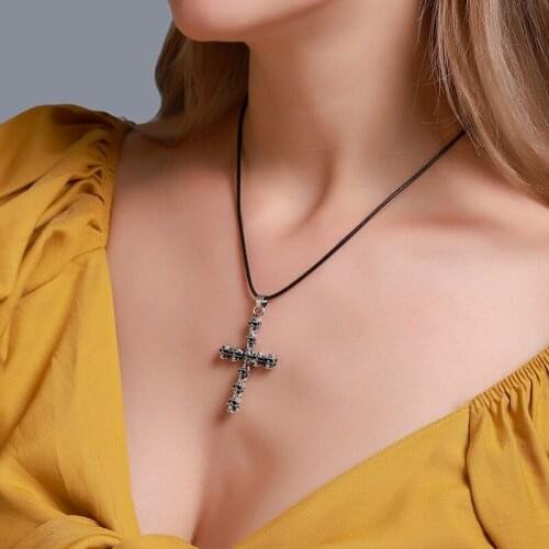 Retro Gothic Cross Skull Pendant Necklace for Men Women Goth Vintage Punk Neck Chains Hip Hop Collar Fashion Steampunk Jewelry