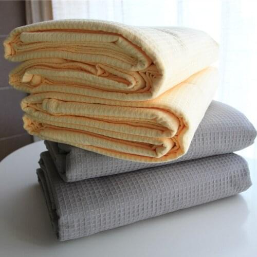 1pc or 3pcs 100% Cotton Thick Bedsheet Honeycomb Waffle Grey Pillow Cases for Students Dormitory Twin Queen King Plaid Bed Sheet