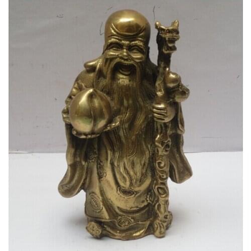Christmas decorations for home+ High 6inch Metal crafts Home Decoration Chinese Brass Carved God of longevity Statue/Sculpture
