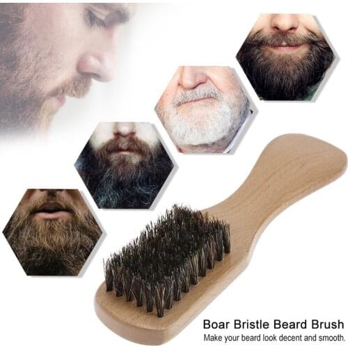 Men Wood Handle Facial Hair Beard Brush Male Message Shaving Brushes Mustache Comb Beauty Tool Hair Beard Care Styling Tool