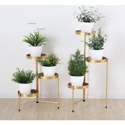 Nordic Wrought Iron Living Room Flower Rack Multi-layer Corner Hallway High Plant Shelf Modern Indoor Balcony Flower Pot Stand