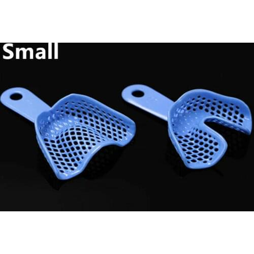 Dental Plastic-Steel Denture Model Materials Dental Impression Trays Blue Small Tray Upper&Lower