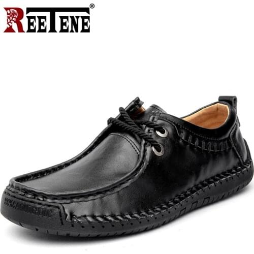 REETENE Comfort Casual Shoes For Men Spring Autumn Breathable MenS Loafers Soft Driving Shoes Men Big Size 48 Male Flats Loafer