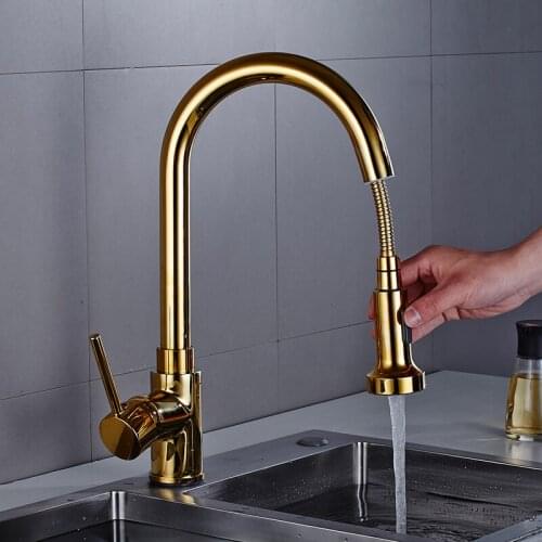 Pull Out Kitchen Faucet Gold Kitchen Sink Mixer Tap 360 Degree Kitchen Faucet Rotation Mixer Tap Kitchen Tap