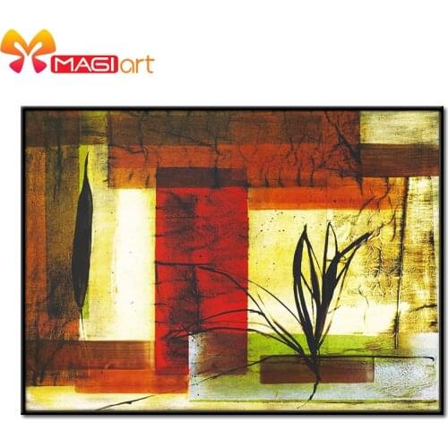 Cross stitch kits Embroidery needlework sets 11CT water soluble canvas patterns 14CT Abstract painting Abstract Grass-NCMF005
