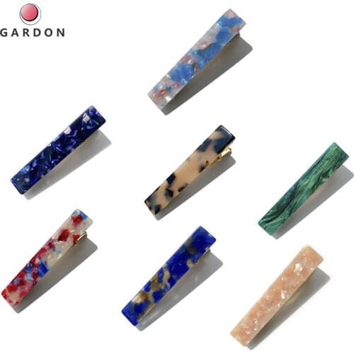 4/2 Pcs Women Metal Acetate Hair Pin Leopard Geometric Textured Rectangle Duckbill Clips Hairpins Barrette Girl Hair Accessories