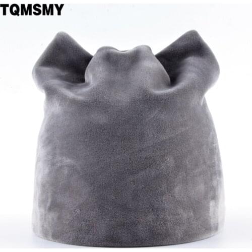 TQMSMY Lovely Autumn girls beanie Flannel winter hats for women beanies Soft Russia Skullies Ladies Cat bone gorros casual Cap