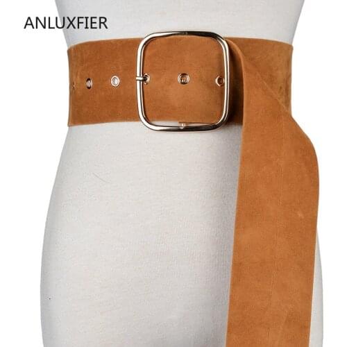 H9835 Flannel Ladies Wide Belt Simple Pure Color Cloth Waist Seal Women High Quality Elegant Fashion Cummerbunds Accessories