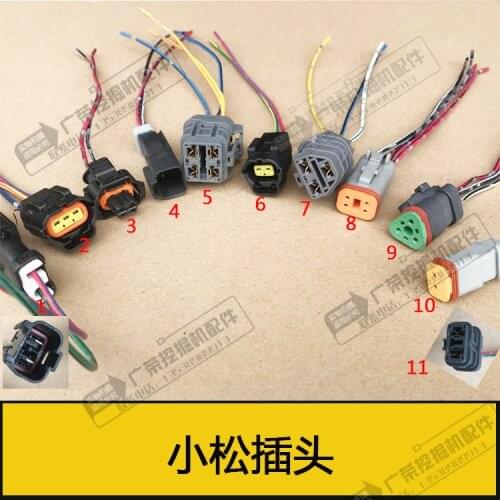 1PC for Komatsu 6 7 8 Plug Excavator Hydraulic Pump Proportional Solenoid Valve Engine Male Female Lug Pressure cable