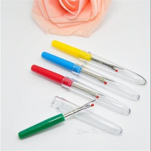 1Pack)=4Pc Plastic Handle Craft Thread Cutter Seam Ripper Stitch Unpicker Sewing Tool AA7401