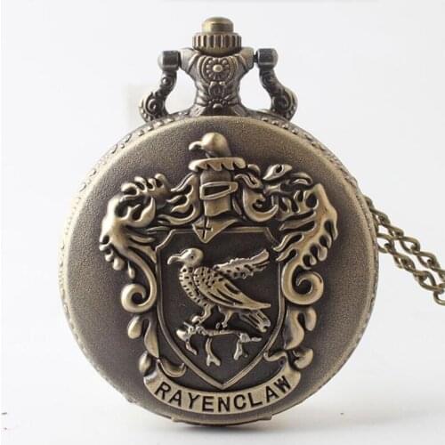 1125) 12pcs/lot vintage bronze birds design Necklace Quartz Pocket Watch, Dia 1.77"