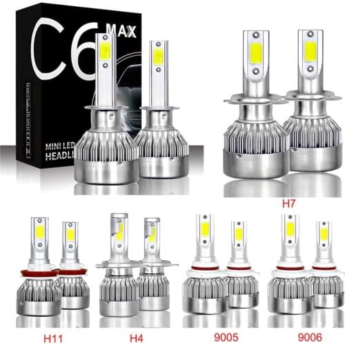 2Pcs 9005/9006/H7/H11/H4 140W 4000LM IP68 9V-36V COB LED Headlight Hi/Lo Kit Canbus Bulbs 6000K White Long Life Car Fog Lights