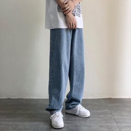 2021 Men Jeans fashion New Loose Straight Jeans Pants man Casual baggy Jeans Denim Trousers Mens and womens pants S-3XL