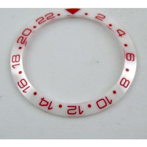 38mm white ceramics bezel red marks fit for 40mm SUB GMT mens watch-Q09