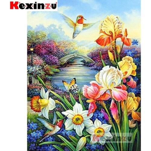 2020 New Full 5D DIY Square/Round Drill Diamond Painting "Flower river" 3d Diamond Embroidery Cross Stitch Decor Gift K@8800
