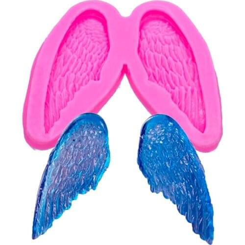 Angel Wings shaped 3D Reverse sugar molding Food Grade silicone mould polymer clay molds chocolate cake decoration tools FT-1109