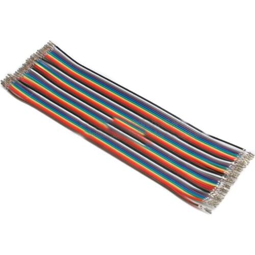 Free shipping 10pc 40P two head DuPont terminals cable 31cm Rainbow wire with double Terminal wire