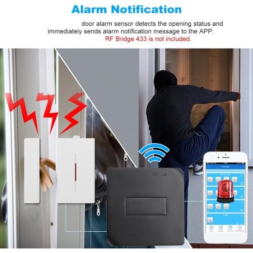 433MHZ Wireless House Door And Window Sensor GSM Alarm Used In Conjunction With Sonoff RF Bridge, Home Security Detector