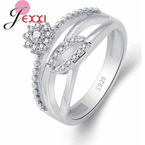 Shiny Austrian Crystal With Sunflower Shape 925 Sterling Silver Ring Factory Price Women Female Party Enagaement Gift
