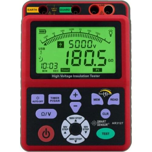 Digital High Voltage Insulation Tester AR3127 Insulation Resistance Tester Smart Sensor