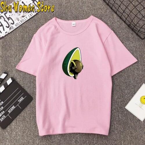 Harajuku Avocado Graphic Kawaii Cartoon T-shirt Women Funny Cute Anime T Shirt Graphic Ullzang Summer Tshirt 90s Top Tees Female