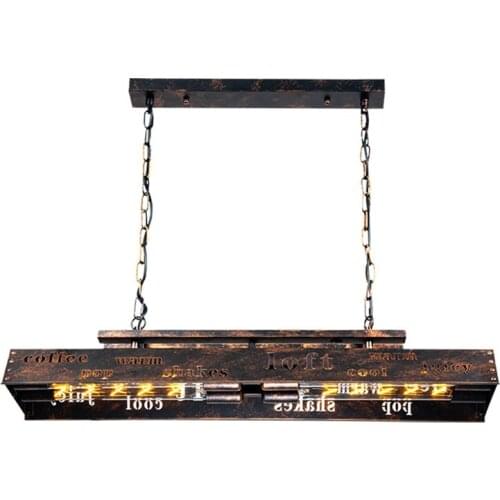 Loft industrial wind iron pendant lights bar barbecue restaurant metal rust color LED dining room retro vintage pendant lamps