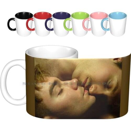 Gay Kiss Ceramic Mugs Coffee Cups Milk Tea Mug Gay Gay Kiss Gay Couple Sensuality Tenderness Gay Tenderness Homo Queer Creative