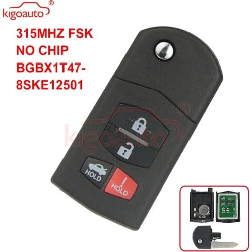 Kigoauto BGBX1T478SKE12501 Flip key 4button 315Mhz no chip for Mazda 3 6 MX-5 SPEED3 2010 2011 2012