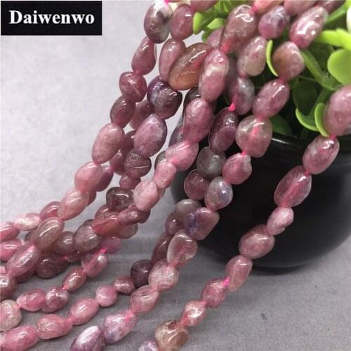 Red Tourmaline Beads Natural Loose Stone Irregular Gravel DIY Flat