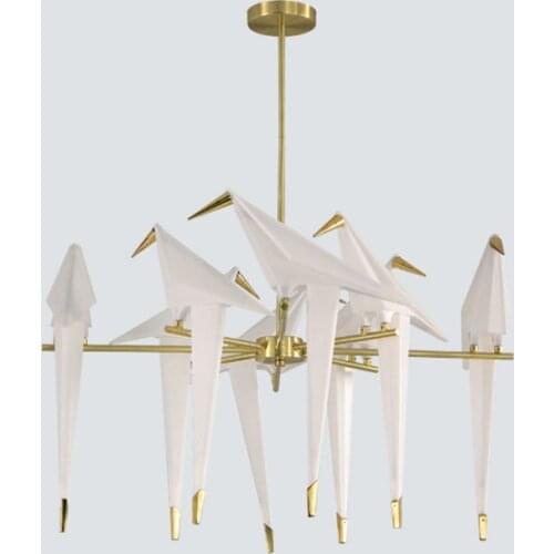 Nordic Gold Bird Cage Pendant Light Living Room Bedroom Origami Bird Light Kitchen Hanging Lamp Dining Room Paper Home Fixtures