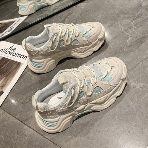 TYDZSMT Autumn Women Shoes New Chunky Sneakers for Female Couple Shoes Size 35-44 Vulcanize Shoes Casual Beige Platform Sneakers