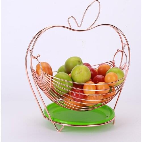 Stainless Steel Fruit Swing Basket Fruit Bowl Rack Stand Plate Decorative